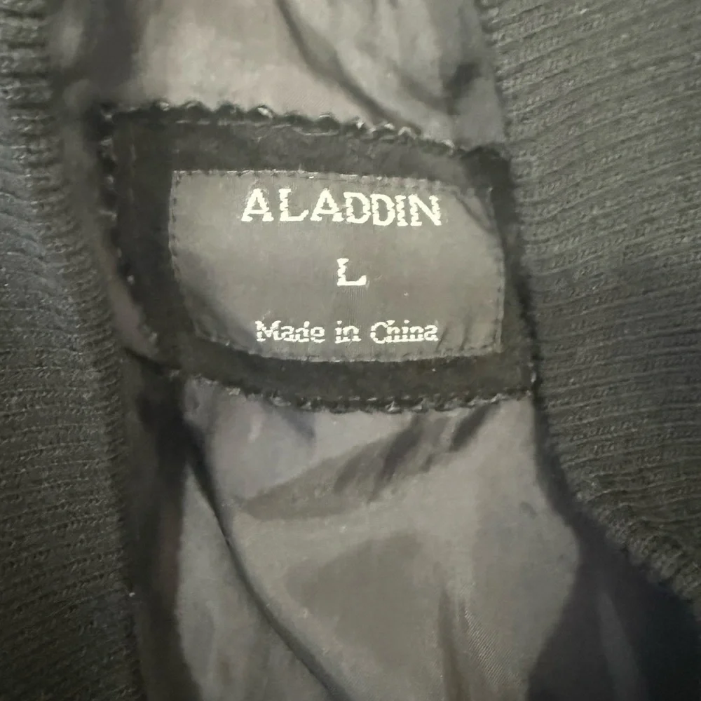 Aladdin Las Vegas Vintage Suede Bomber Jacket Black Collector's item size L